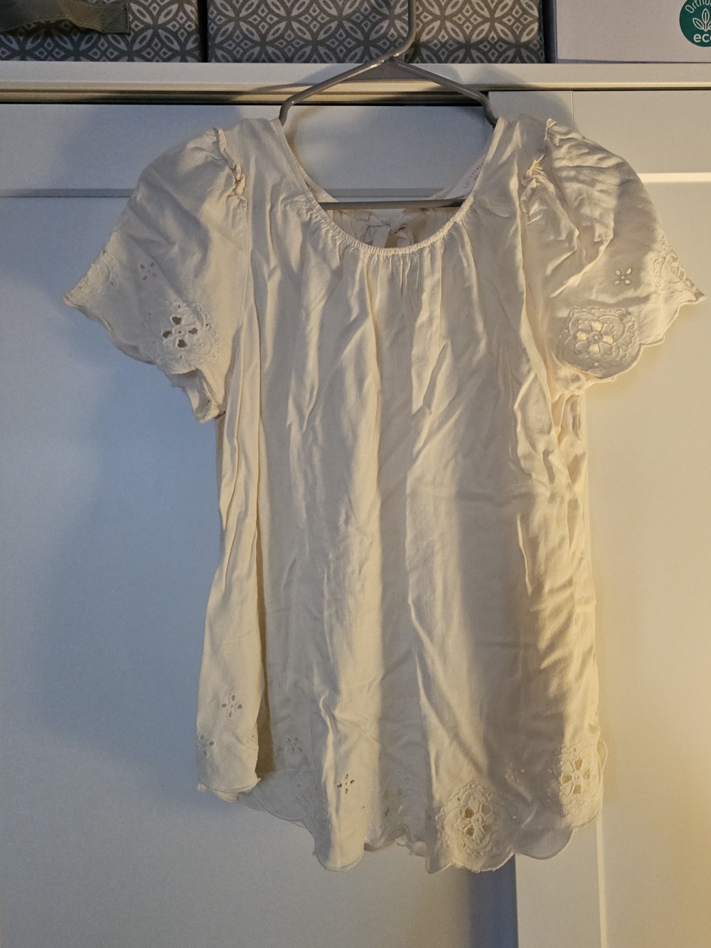 LC Ivory Blouse with eyelet detail